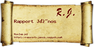 Rapport János névjegykártya